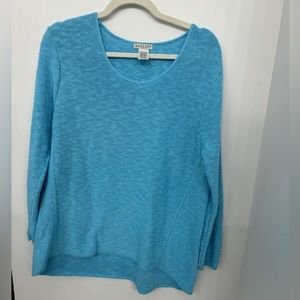 Oversized blue sweater.